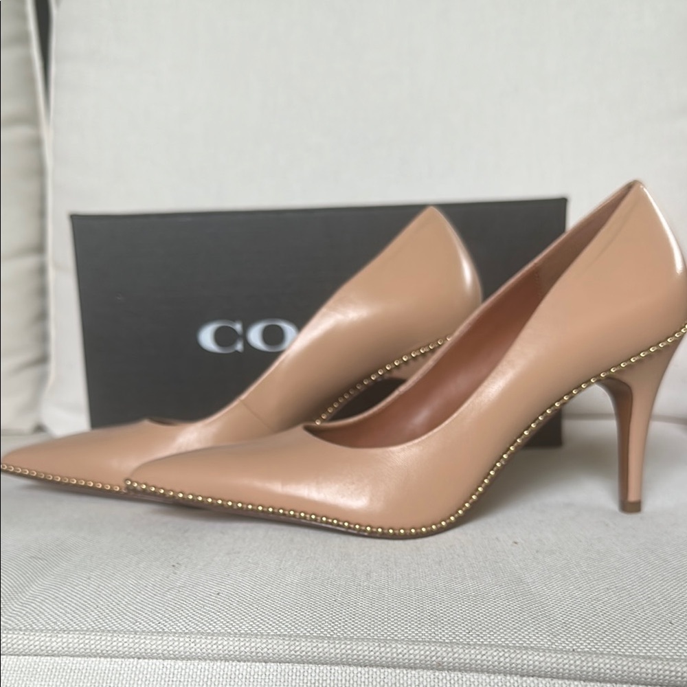 NIB Coach Beige Leather Women's Heels - FREE shipping